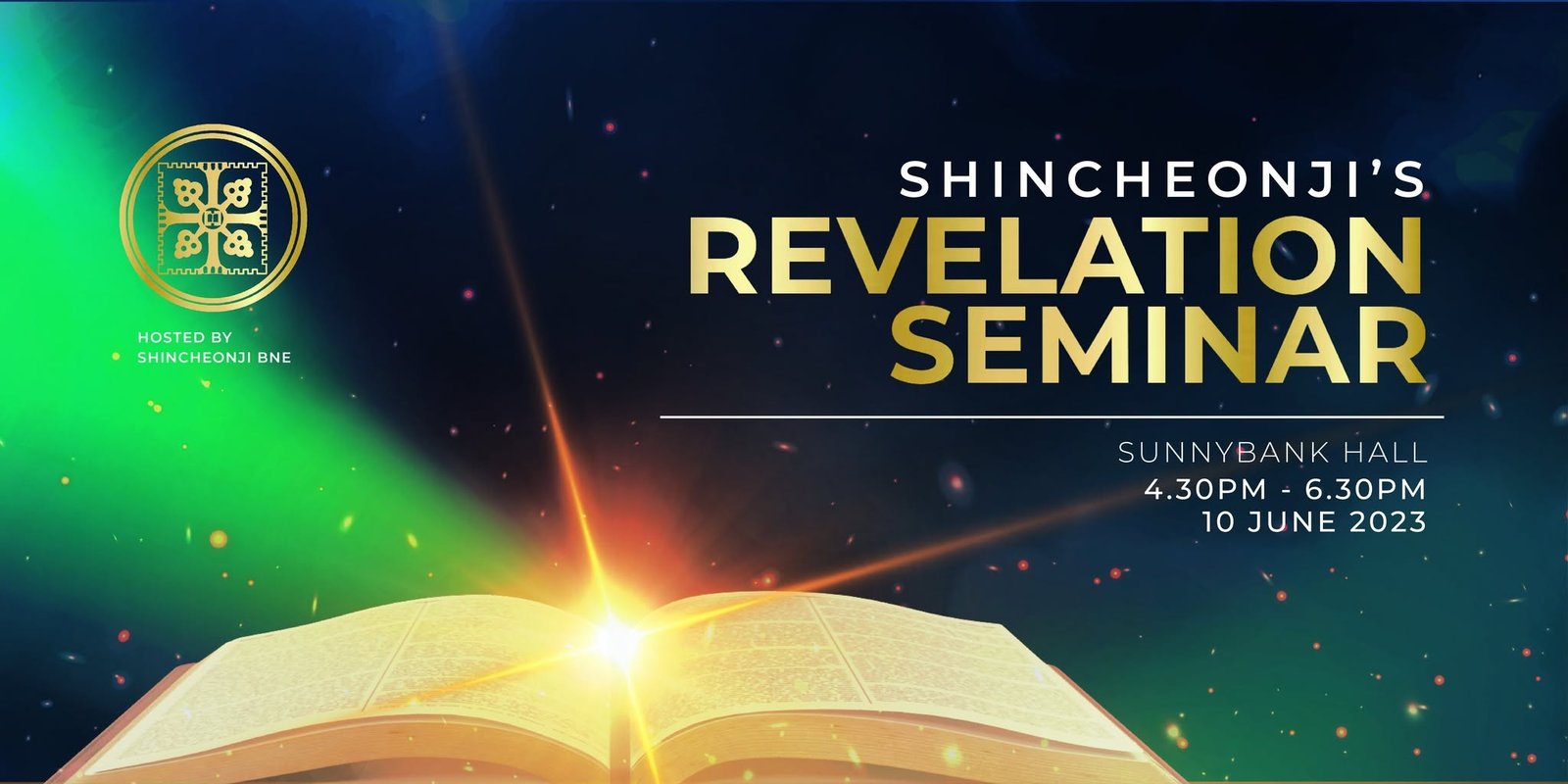 Poster for a Shincheonji seminar in Brisbane, Australia.